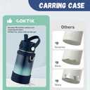 Kids Water Bottle with Straw, 14ated Stainless Steel Tumbler, Leak-Proof Locking Lid for School, Lunchbox, Outdoor Sports, Case with Shoulder Strap(1 Pack, Midnight Mint)