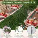 6 x Christmas Norfolk Pine Garlands Soft Bendable Winter Pine Garland Real Touch Artificial Christmas Greenery Garland for Fireplace/Mantle/Table/Window/Stairs/Indoor or Outdoor Xmas Decor (5FT-1PC)