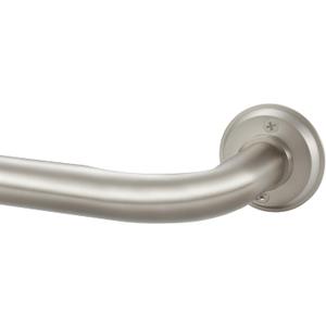 1 1/8 Inch Diameter Room Darkening Curtain Rods 110-160, Heavy Duty Window Wrap Around Drapery Rod with Aluminum Bracket, Accessories, Wall Mounted Ceiling Mounted, Adjustable Length, Brushed Nickel