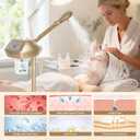 Facial Steamer Professional, Steamer for Face on Wheels, Champagne Gold