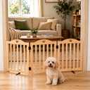 YOCAN 23.6" Tall Solid Wood Freestanding Dog Gate, 3-Panel