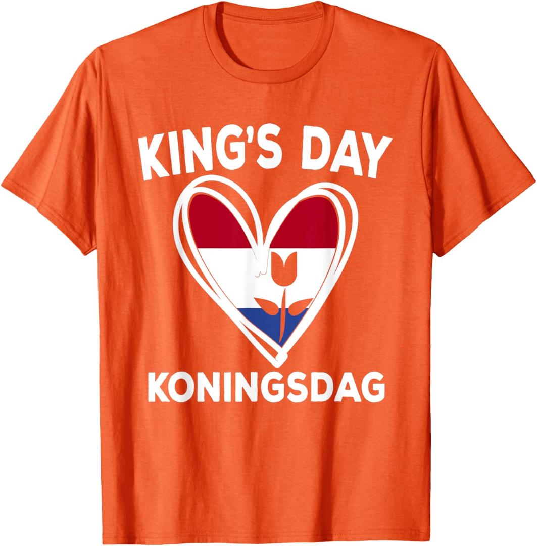 Kingsday Dutch Koningsdag Netherlands Kings Day Amsterdam T-Shirt (Small, Orange)