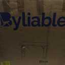 Folding Table 4 Foot Portable Heavy Duty Plastic Fold-in-Half Utility Table Small Indoor Outdoor Adjustable Height Folding with Carrying Handle, Camping and Party, Black