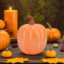 Starry Night Pumpkins, Twinkle Light Resin Pumpkins, One-Button Switch Control, Built-in LED Light, Indoor Glowing Night Light, Halloween Decor for Home (Orange)