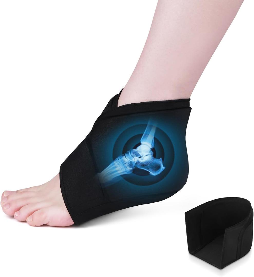 Heel Ice Pack for Pain Relief, Reusable Gel Ankle Ice Pack Wrap Hot&Cold Therapy for Heel Pain, Plantar Fasciitis, Achilles Tendinitis, Dry Cracked Heels, Sprain, Sports Injuries