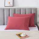 H HOUSEHOLD Super Soft Smooth King Size Pillowcases - Breathable Jersey Knit Fabric, King Size, Cool Touch for Better Sleep (Red, King Size 20" x 36")