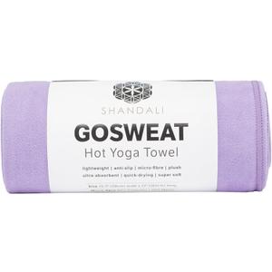 Shandali GoSweat Non-Slip Hot Yoga Towel with Super-Absorbent Soft Suede Microfiber in Many Colors, for Bikram Pilates and Yoga Mats. (72.00" x 26.50", Violet)