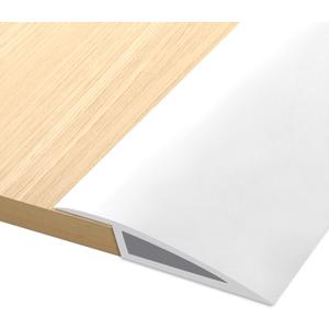Vinyl Door Threshold Flooring Transition Strip Self Adhesive Carpet Edging Strip for Laminate Doorway Edge Threshold from 1/5" to 2/5" (White, 3.3 Ft)