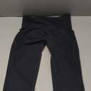 Solid Wide Waistband Leggings (Color : Navy Blue, Size : Small)