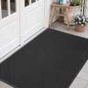 Color&Geometry Large Front Door Mat Outside Entrance, Heavy Duty Non Slip Low Profile Doormat for Entryway, Trap Dirt and Moisture Welcome Mats All-Weather, Easy Clean, Patio, Garage, 28"x60" Black (2'4" x 5' (Rectangular))