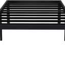 EMODA 18 Inch Twin Bed Frame No Box Spring Needed, Heavy Duty Tall Metal Twin Platform Bed Frames with Large Storage Space, Noise Free, Easy Assembly, Black
