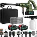 Max 1100PSI 3.0 GPM Battery with Multi-3 Level Adjustment, 6-in-1 Nozzle & Foam Cannon, 26.2 ft Hose for Car & Home