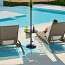 Outdoor Adjustable Umbrella Table Tray, 20'' Portable Round Umbrella Table Top for 1.5ft Patio Umbrella Pole, Black.