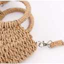 Mini Semi-circle Rattan Straw Bag, Hand-woven Women Summer Retro Beach Tote Shoulder Bag Crossbody Travel Beach Bag