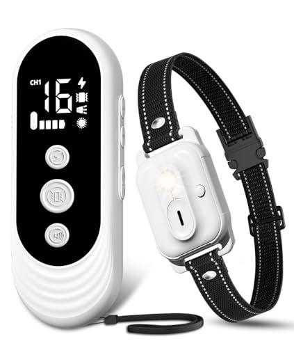 Dog Shock Collar, 3300ft Dog Training Collar with Remote, IPX7 Waterproof Rechargeable Sleek Modern Shock Collar for Small, Medium, Large Dogs with Beep, Vibration, Safety Shock, Light Mode, 8-120 lbs