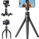 UBeesize Camera Tripod with Remote, Flexible Tripod Stand with Phone Holder and Action Camera Mount Adapter for iPhone Samsung Cellphones, Canon Nikon Sony Cameras