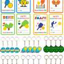 Pickleball Valentines Cards for Classroom Exchange Prizes 24 pcs Sports Valentines Keychains Gifts for School Pickleball