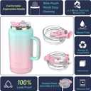Hydraful 64 oz Tumbler with Handle and Straw - 100% Leak-Proof - Insulated Cup Reusable Stainless Steel Large Water Bottle Travel Mug for Gym, Hiking, and Camping - Gifts for Women Men Him Her