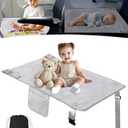 Toddler Airplane Bed, Airplane Seat Extender Travel Bed for Kids, Baby Travel Essentials for Flying, Portable Plane Footrest for Kids, Toddler Must Haves for Flights, Grey