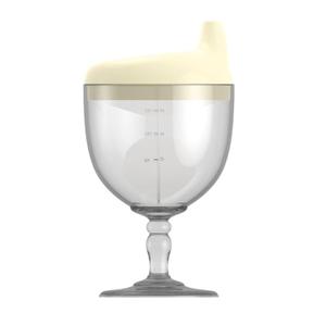 Fancy Glass Sippy Cup Spill Proof for Baby, Toddler, and Child, Goblet Style Great for Your Prince & Princess Holidays Birthday Party Celebration, 5 Ounce(Yellow)