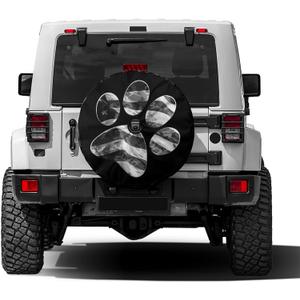 Paws US American Flag Spare Tire Cover with Backup Camera Hole Wheel Tire Cover Fit Trailer, RV, SUV and Many Vehicle 17inch
