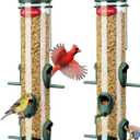 Kingsyard 2 Pack Tube Bird Feeders for Outdoors Hanging, Wild Bird Feeder with 6 Feeding Ports, Easy to Clean & Refill, 2 lbs Seed Capacity, Great for Attracting Finches, Cardinals (Green)
