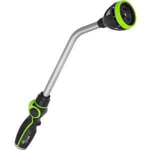 Watering Wand Heavy Duty,Metal Garden Hose Wand with 8 Spray Patterns 19-Inch Long Hose Nozzle Sprayer with Thumb Flow Control for Watering Plants Cleaning Car Washing and Showering Pets (19 Inch)
