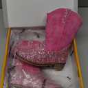 Motasha Girls Cowgirl Boots Glitter Toddler Girls Boots Pink Cowboy Boot for Girl Size 13 Little Big Kids Boot Western Riding Shoes Party Birthday (M7101 S R Pink 13)