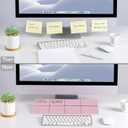 Desktop Glass Board with Stand Dry Erase Board Easel for Desk Reusable Desk Whiteboard (Pink)