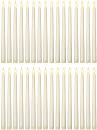 Treela 24 Pcs Flameless Taper Candles Battery Operated Bulk Fake Candles Light LED Candle Sticks Flickering Tapered for Easter Wedding Anniversary Decoration(Basic,11 Inch,Ivory)
