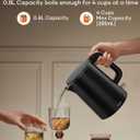 Small Electric Kettle, 0.8L Water Boiler & Heater, 1000W Hot Tea Pot, Double Wall Stainless Steel Cool Touch, Mini Coffee Kettle with Auto Shut Off & Boil Dry Protection, BPA-Free, Black