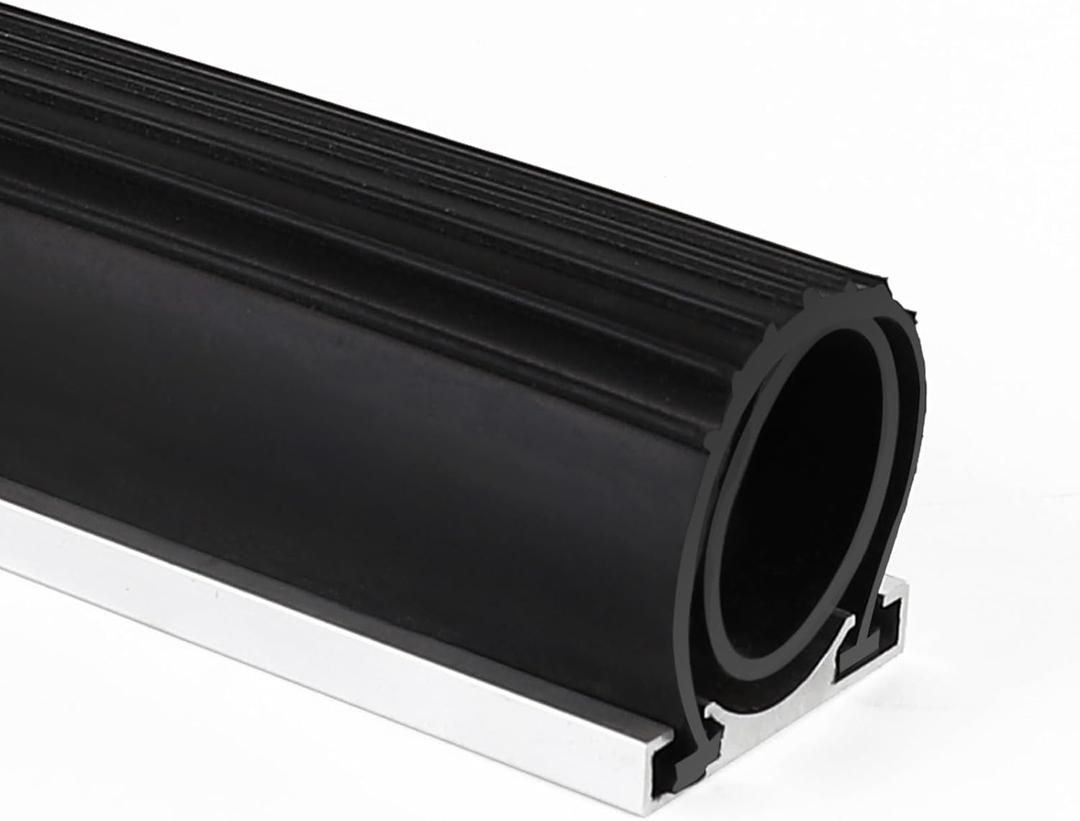 Garage Door Rubber Seal Kit with Aluminum Profiles, Garage Door Bottom Seal, 10ft, 12ft, 16ft, 20ft Lengths, Screws Included (20 Ft)