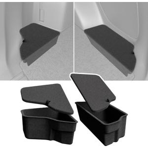 powoq Rear Trunk Organizer Compatible with 2023-2026 Honda CRV Side Divider with Flocking Lids Side Storage Box (Only For Hybrid Sport Touring) Replacement for 23-26 Honda CR-V Accessories