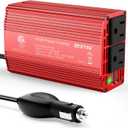 BESTEK Power Inverter DC 12V to AC 110V - 300W Car Plug Adapter Outlet with 4.8A Dual USB Fast Charging Port - Car Charger Cigarette Lighter Adapter for Phone, Laptop on Road Trip - Aluminum Housing