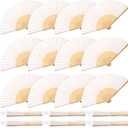 Chunful 60 Pieces Silk Folding Hand Fans with Fabric Sleeve, Bamboo Folded Handheld Fans for Wedding Guests Bridal Shower Dancing Party Favor Decoration