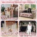 IEUUMLER Washable Pee Pads for Dogs, 2 Pack Insect Pattern Reusable Waterproof Puppy Potty Pads, Non-Slip Absorbent Pet Training Pads for Playpen Crate Bed EU014 (Pink)