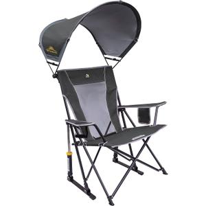 GCI Outdoor Sunshade Rocker Outdoor Rocking Chair with Canopy (Grey)