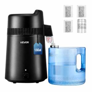 VEVOR Water Distiller, 6L / 1.6 Gallon Countertop Water Distiller for Home, 900W Distilled Water Maker with BPA-Free Plastic Container, 304 Stainless Steel Interior, Distilling for Drinking Water