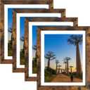 SESEAT 8x10 Picture Frames Rustic Distressed Brown for Wall or Table Top Display, Packs 4