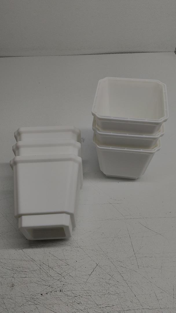 6" Square Plastic Plant Pots,White Nursery Pots with Saucers,Seedling Nursery Transplanting Planter Container for Plants,Garden,Flower,Home,Office,Balcony Decor,Indoor,Outdoor 6pcs