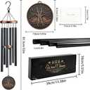 Tree of Life Wind Chimes for Outside, Gift for Men Women | 32in Resin 3D Tree Relief Windchimes for Patio Yard Garden Decor