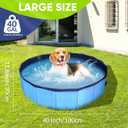 Dog Pool, Foldable Pet Swimming Pool with 6mm High-Strength PP Board, Hard Plastic Collapsible Doggy Pools for Small Dogs Kitty Duck, Non-Slip Doggie Bathtub Quick to Set Up and Drainage Hole, 40.2"
