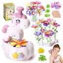 RISUNTOY Flower Craft Kits, Arts and Crafts for Kids 4-12, DIY Fabric Bouquet Making Set, Fun Art Supplies & Activities, Best Birthday Gifts for Girls Boys
