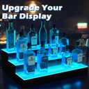 Royxen LED Lighted Liquor Bottle Shelf 3 Tier, 24 Inch Bar Shelf with Remote, Bottle Stand Multicolor Lighting Modes for Bars