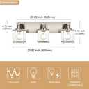 3-Lights Bathroom Wall Light Fixtures E26 Bulb Base, Brushed Nickel Vanity Lighting Fixtures Over Mirror with Clear Glass Shades for Living Room Hallway Kitchen