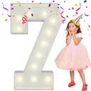 4FT Light Up Numbers Letters, Mosaic Numbers for Balloons, Marquee Light Up Letters, Giant Mosaic Balloon Number 7 for 17th Birthday Decor for Girls, 70th Anniversary Decor, Balloon Arch Kit
