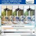 Depuley Outdoor Ceiling Fan with Light: 20" Outdoor Gazebo Hanging Fans with Remote App - Waterproof Plug in Caged Ceiling Fan for Patio Porch Canopy Pergola Black