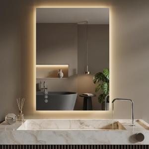 24"X36" LED Bathroom Mirror with Lights,Anti-Fog, Dimmable, Backlit,CRI>90, Lighted Bathroom Vanity Mirror for Wall, Shatter-Proof Tempered Glass, Memory Function, 3 Colors Lighted Mirror for Bathroom