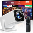 Mini Projector, Portable Projector 4K & Full HD 1080P Support, 270° Rotation Outdoor Projector, Movie Projector Compatible with Smartphone, TV Stick, Laptop, PS4, HDMI, USB (No WiFi or Bluetooth)