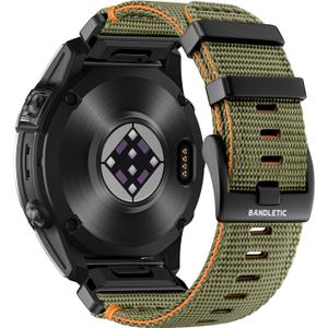 Bandletic Compatible with Garmin Fenix 8 47mm 7 6 Watch Band - 22mm Quick Fit Rugged Nylon Replacement Band for Fenix 7 6 Pro/5 Plus/Instinct 2 3 45mm/Forerunner 970 965 955/Approach S70 S62/Epix Pro